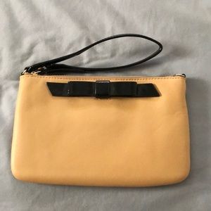 New Kate Spade wristlet clutch tan